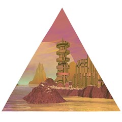 Planet Rocks City Base Fiction Wooden Puzzle Triangle by Simbadda