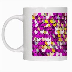 Funky Sequins White Mugs by essentialimage