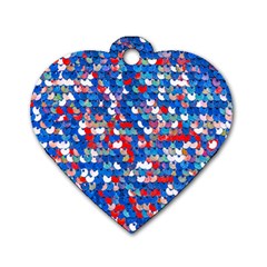 Funky Sequins Dog Tag Heart (one Side) by essentialimage