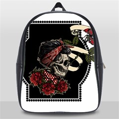 Skull Rose Fantasy Dark Flowers School Bag (xl) by Sudhe