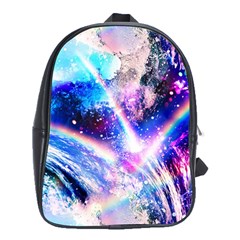 Crystal Wave Pattern Design School Bag (xl) by Sudhe