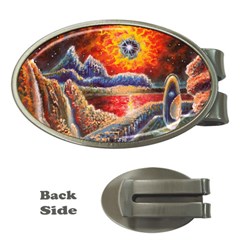 Sci Fi  Landscape Painting Money Clips (oval)  by Sudhe