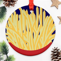 French Fries Potato Snacks Food Ornament (round) by Simbadda