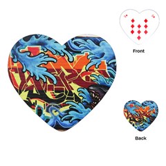 Graffiti Colourful Street Art Art Playing Cards Single Design (heart) by Simbadda