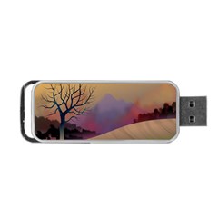 Landscape Illustration Nature Sky Portable Usb Flash (one Side) by Simbadda