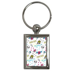 Emo Teens Doodle Seamless Key Chain (rectangle) by Vaneshart