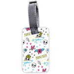 Emo Teens Doodle Seamless Luggage Tag (two sides) Front