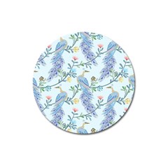 Beautiful Peacock Seamless Pattern Magnet 3  (round) by Vaneshart