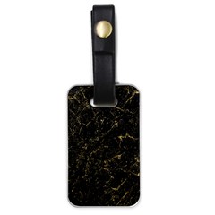 Black Marbled Surface Luggage Tag (one Side) by Vaneshart