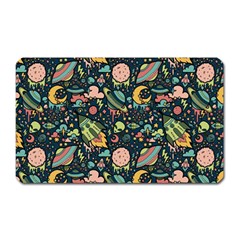 Texture Patterns Aliens Rockets Space Magnet (rectangular) by Vaneshart