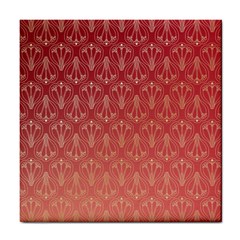 Red Gold Art Decor Tile Coaster by HermanTelo