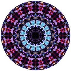 Kaleidoscope Shape Abstract Design Wooden Puzzle Round by Simbadda