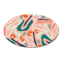 Organic Forms And Lines Seamless Pattern Oval Magnet by Vaneshart