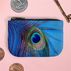 Nature Bird Wing Texture Animal Male Wildlife Decoration Pattern Line Green Color Blue Colorful Mini Coin Purse by Vaneshart