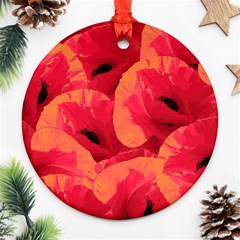 Poppies  Round Ornament (two Sides) by HelgaScand