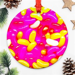 Vibrant Jelly Bean Candy Round Ornament (two Sides) by essentialimage