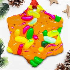 Vibrant Jelly Bean Candy Snowflake Ornament (two Sides) by essentialimage