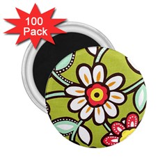 Flowers Fabrics Floral 2 25  Magnets (100 Pack)  by Vaneshart