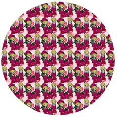 Thurs Pattern  Pink Wooden Bottle Opener (round) by snowwhitegirl