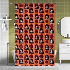 Girl Flower Pattern Apricot Shower Curtain 48  X 72  (small)  by snowwhitegirl