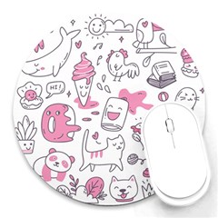 Set Kawaii Doodles Round Mousepads by Vaneshart