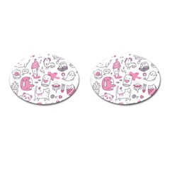 Set Kawaii Doodles Cufflinks (oval) by Vaneshart