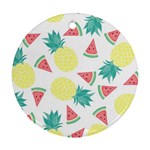 Vector Seamless Pattern With Pineapples Ornament (Round) Front