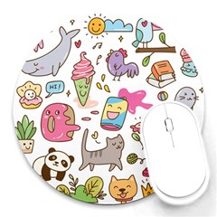 Set Kawaii Doodles Round Mousepads by Vaneshart