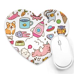 Set Kawaii Doodles Heart Mousepads by Vaneshart