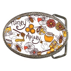 Honey Seamless Pattern Belt Buckles by Vaneshart