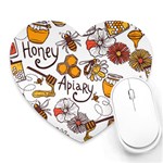 Honey Seamless Pattern Heart Mousepads Front