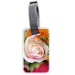 Floral Bouquet Orange Pink Rose Luggage Tag (one Side) by yoursparklingshop