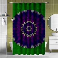 Mandala In Leaves,on Beautiful Leaves In Bohemian Style Shower Curtain 48  X 72  (small)  by pepitasart