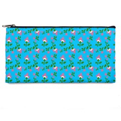 Carnation Pattern Blue Pencil Cases by snowwhitegirl