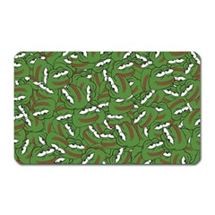 Pepe The Frog Face Pattern Green Kekistan Meme Magnet (rectangular) by snek