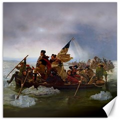 George Washington Crossing Of The Delaware River Continental Army 1776 American Revolutionary War Original Painting Canvas 16  X 16  by snek