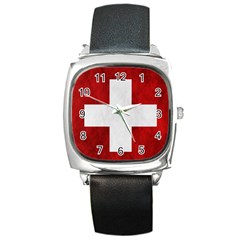 Flag Of Switzerland Square Metal Watch by trulycreative