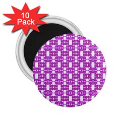 Pink  White  Abstract Pattern 2 25  Magnets (10 Pack)  by BrightVibesDesign