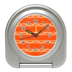 Pattern Orange Travel Alarm Clock by HermanTelo