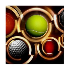 Sport Ball Tennis Golf Football Tile Coaster by HermanTelo