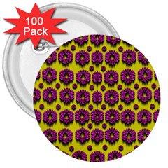 Flower Wreaths Ornate Flowers Decorative 3  Buttons (100 Pack)  by pepitasart