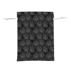 Pattern Texture Feet Dog Grey Lightweight Drawstring Pouch (l) by HermanTelo