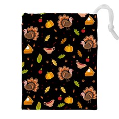 Thanksgiving Turkey Pattern Drawstring Pouch (5xl) by Valentinaart