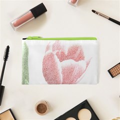 Tulip Red White Pencil Drawing Cosmetic Bag (xs) by picsaspassion