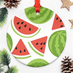 Watermelon Juice Auglis Clip Art Watermelon Round Ornament (two Sides) by Vaneshart