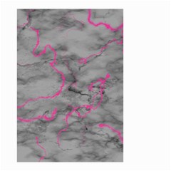 Marble Light Gray With Bright Magenta Pink Veins Texture Floor Background Retro Neon 80s Style Neon Colors Print Luxuous Real Marble Small Garden Flag (two Sides) by genx