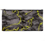 Marble light gray with green lime veins texture floor background retro neon 80s style neon colors print luxuous real marble Pencil Cases Front