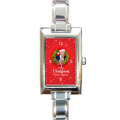 Trump Wraith Make Christmas Background 10k Trump Wraith Make Christmas Clock Trump Wrait Pattern13k Red Only Rectangle Italian Charm Watch by snek