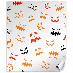 Pumpkin Faces Pattern Canvas 8  X 10  by Sobalvarro