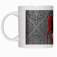 Wonderful Crow On A Heart White Mugs by FantasyWorld7